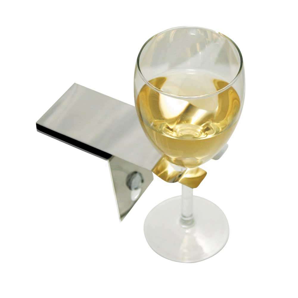 Bath Wine Glass Holder with Suction Cup – Stainless Steel by Bosign – image 2