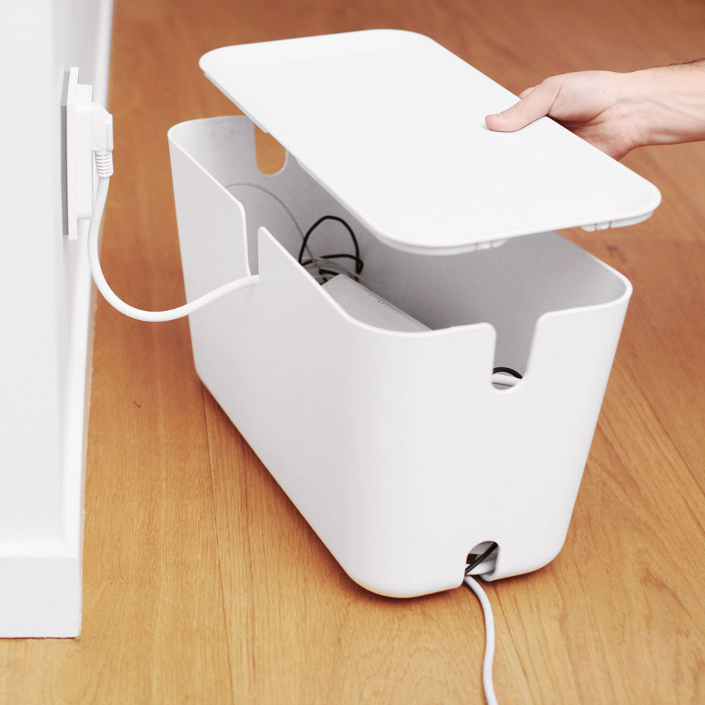 Bosign Hideaway Cable Management Box, XXL – White with Natural Lid – image 6