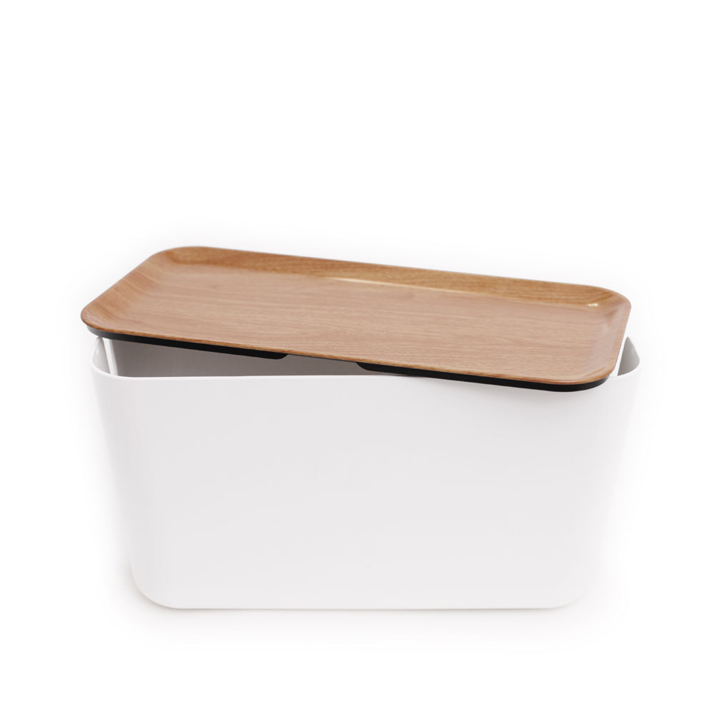 Bosign Hideaway Cable Management Box, XXL – White with Natural Lid – image 3
