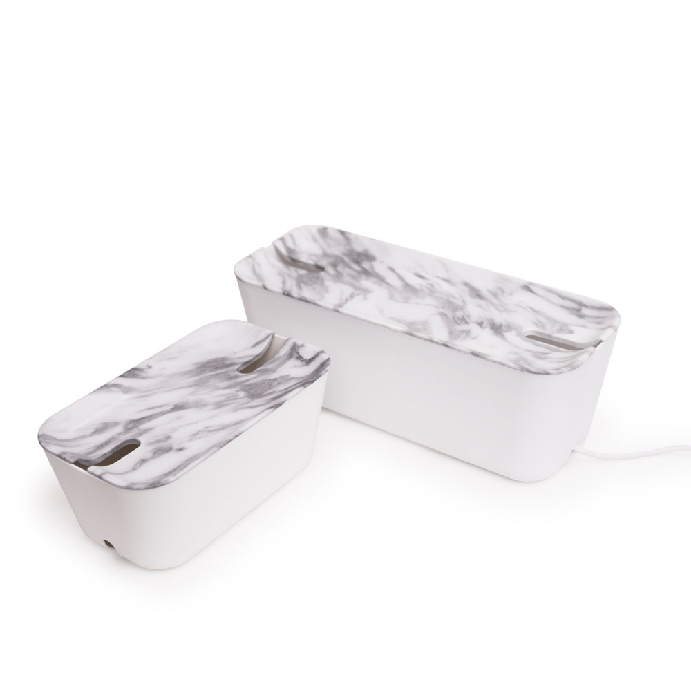 Bosign Hideaway Cable Management Box, Medium – White with Marble Lid – image 4