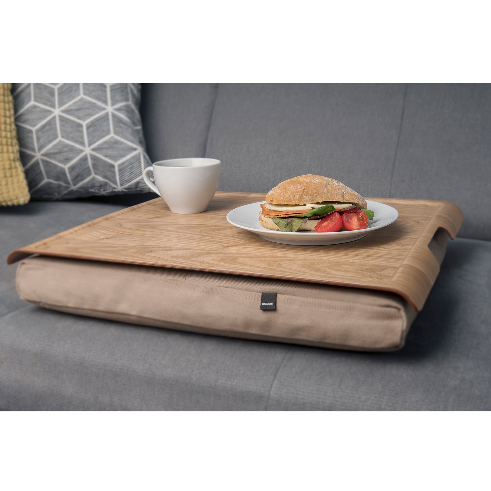 Bosign Large Cushioned Lap Tray – Natural Lacquered Wood – image 2