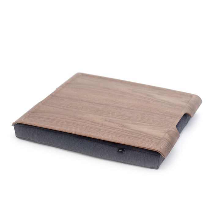 Bosign Large Cushioned Lap Tray – Walnut Top with Grey Cotton Cushion – image 4