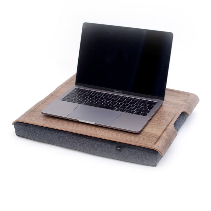 Bosign Large Cushioned Lap Tray – Walnut Top with Grey Cotton Cushion – image 7