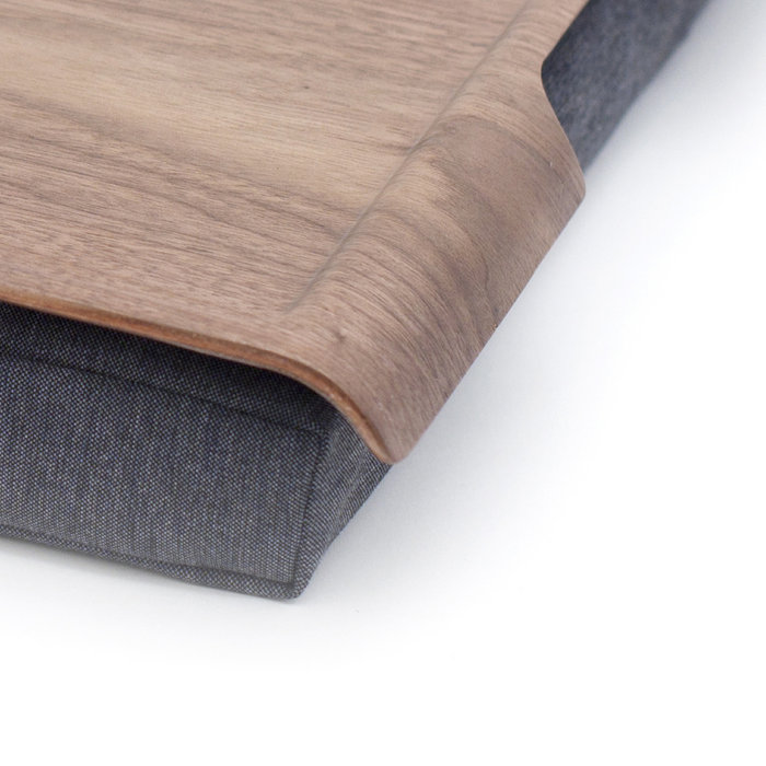 Bosign Large Cushioned Lap Tray – Walnut Top with Grey Cotton Cushion – image 5
