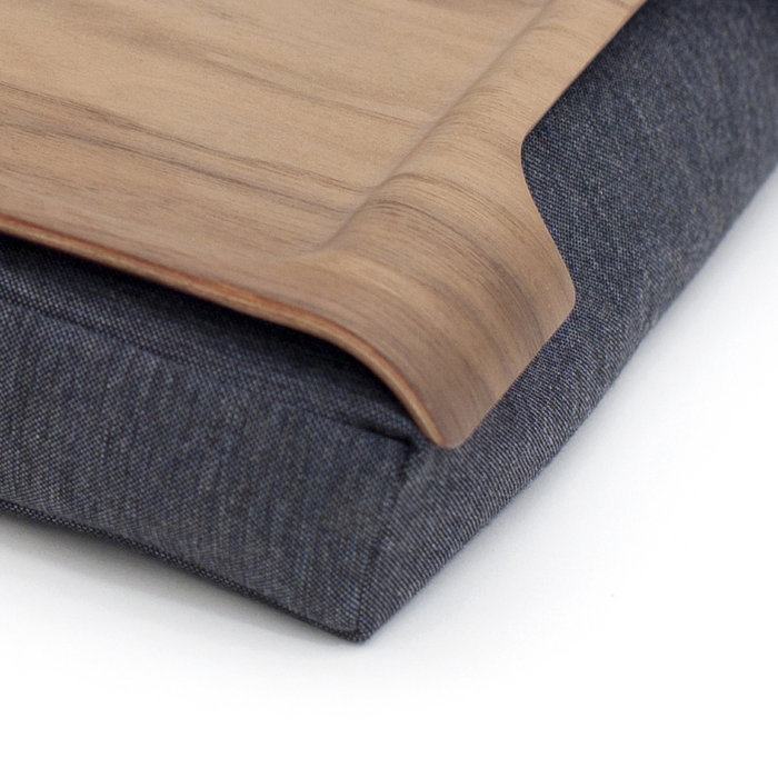 Bosign Mini Cushioned Lap Tray – Walnut with Grey Cushion – image 5