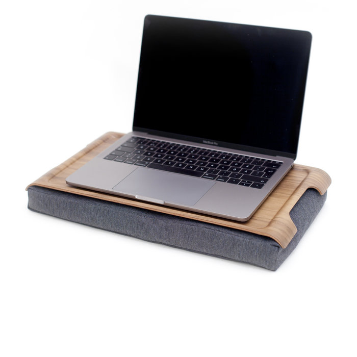 Bosign Mini Cushioned Lap Tray – Walnut with Grey Cushion – image 3