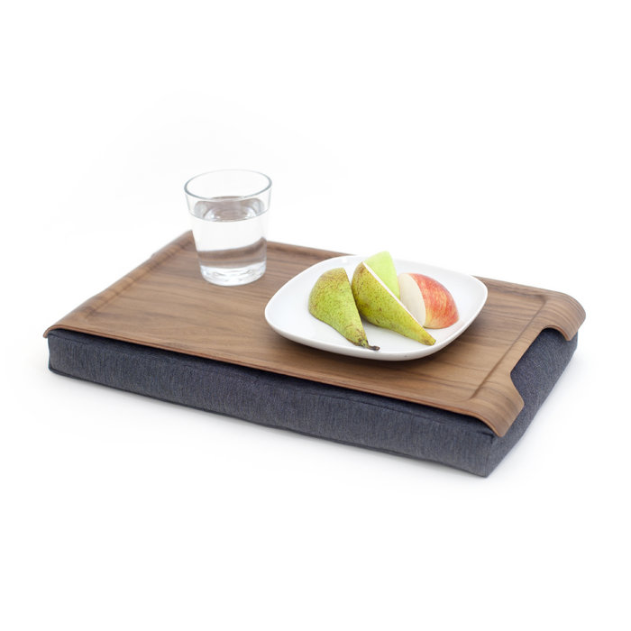 Bosign Mini Cushioned Lap Tray – Walnut with Grey Cushion – image 6