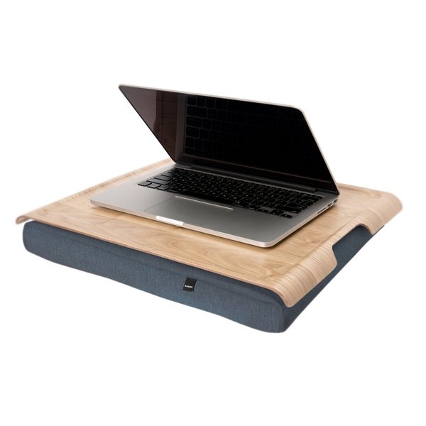 Bosign Large Cushioned Lap Tray – Lacquered Willow with Grey Cushion