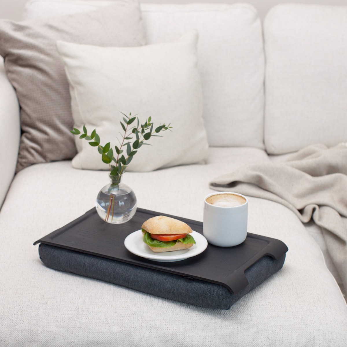 Bosign Mini Willow Lap Tray with Removable Cushion – Black & Grey – image 7