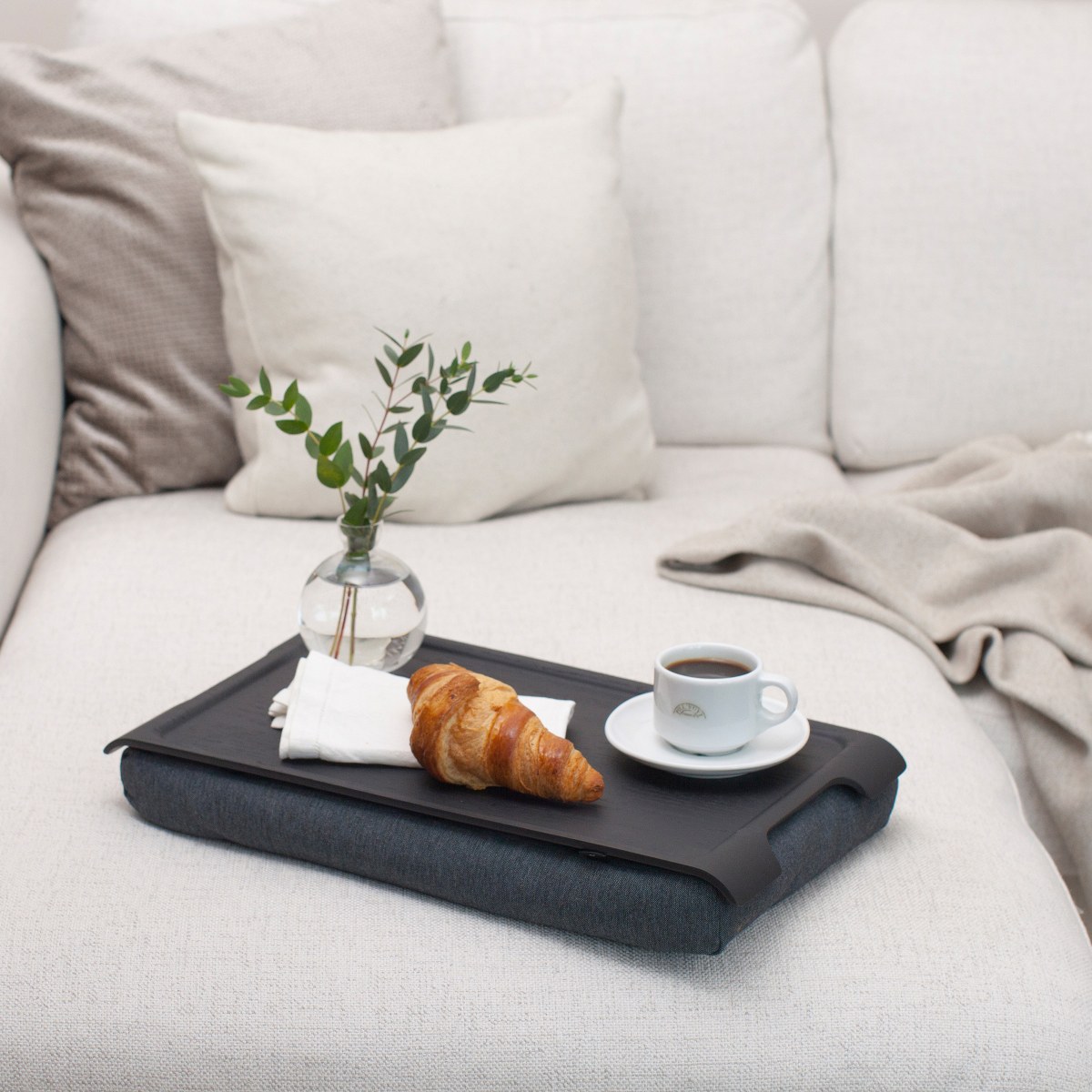 Bosign Mini Willow Lap Tray with Removable Cushion – Black & Grey – image 9