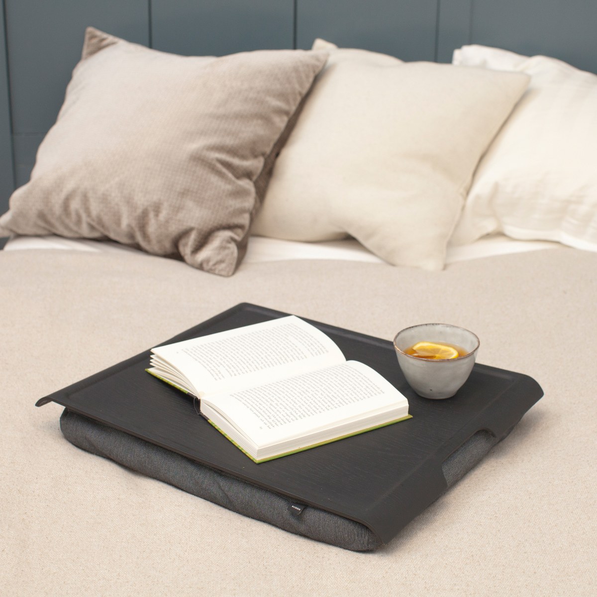Bosign Large Cushioned Lap Tray – Matt Black Willow & Grey – image 9