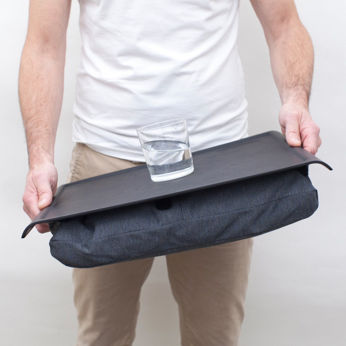 Bosign Large Cushioned Lap Tray – Matt Black Willow & Grey – image 2