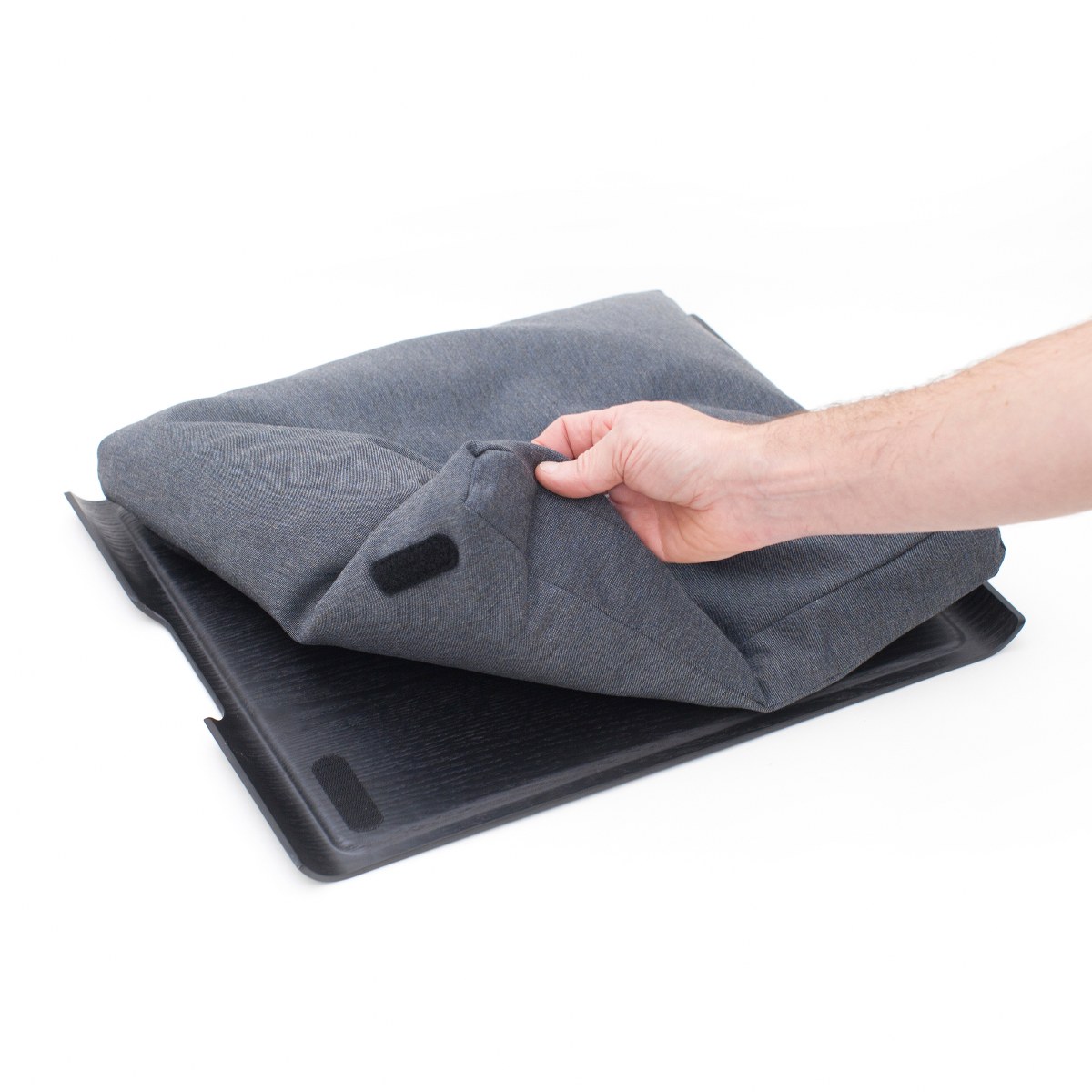Bosign Large Cushioned Lap Tray – Matt Black Willow & Grey – image 3