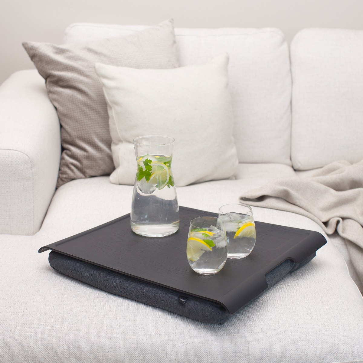 Bosign Large Cushioned Lap Tray – Matt Black Willow & Grey – image 10