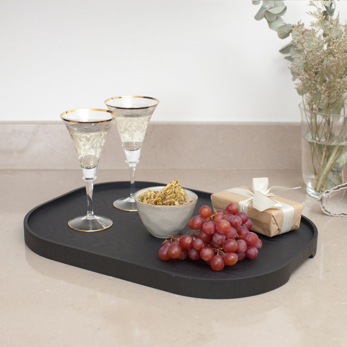 Bosign CurveLine Large Anti-Slip Willow Serving Tray – Matt Black – image 7
