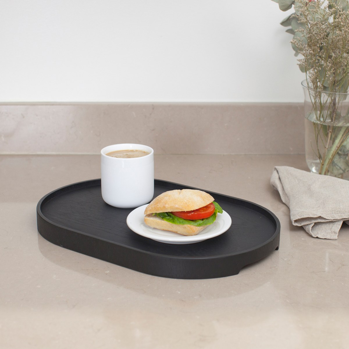 Bosign CurveLine Medium Anti-Slip Willow Serving Tray – Matt Black – image 9