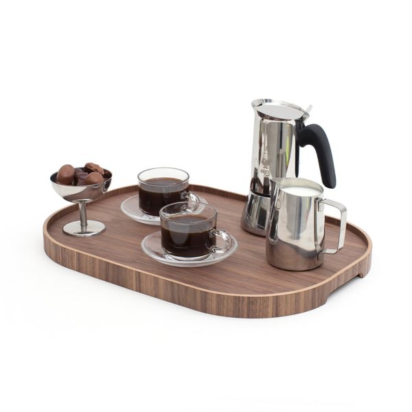 Bosign CurveLine Non-Slip Walnut Serving Tray – Large