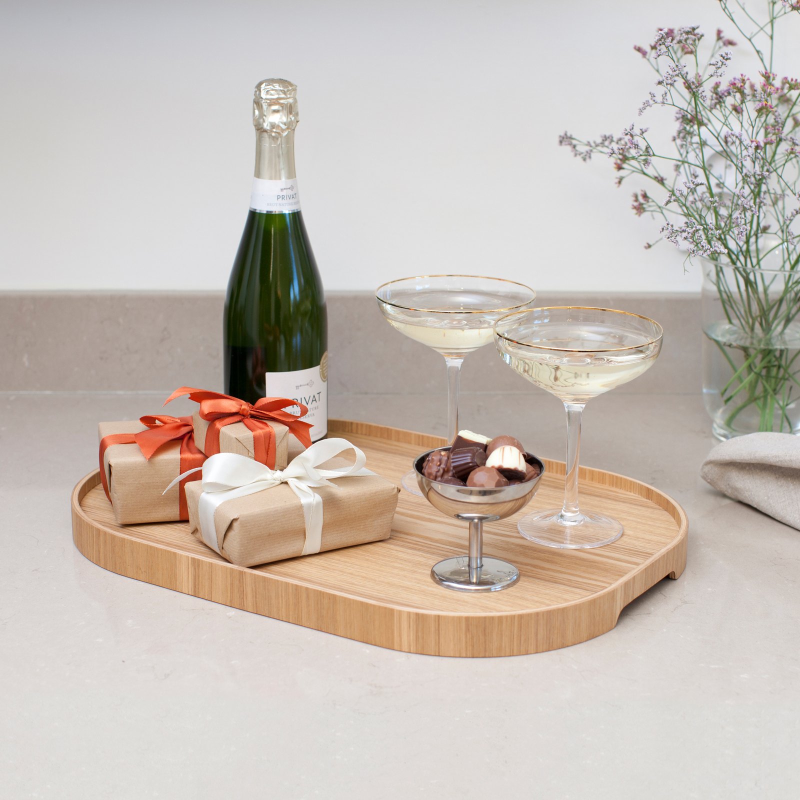 Bosign CurveLine Non-Slip Willow Wood Serving Tray – Large – image 6