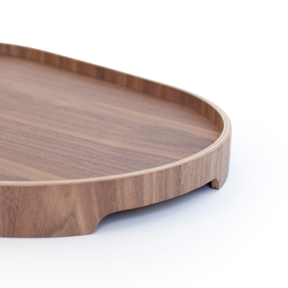 Bosign CurveLine Walnut Serving Tray, Medium – Anti-Slip – image 3