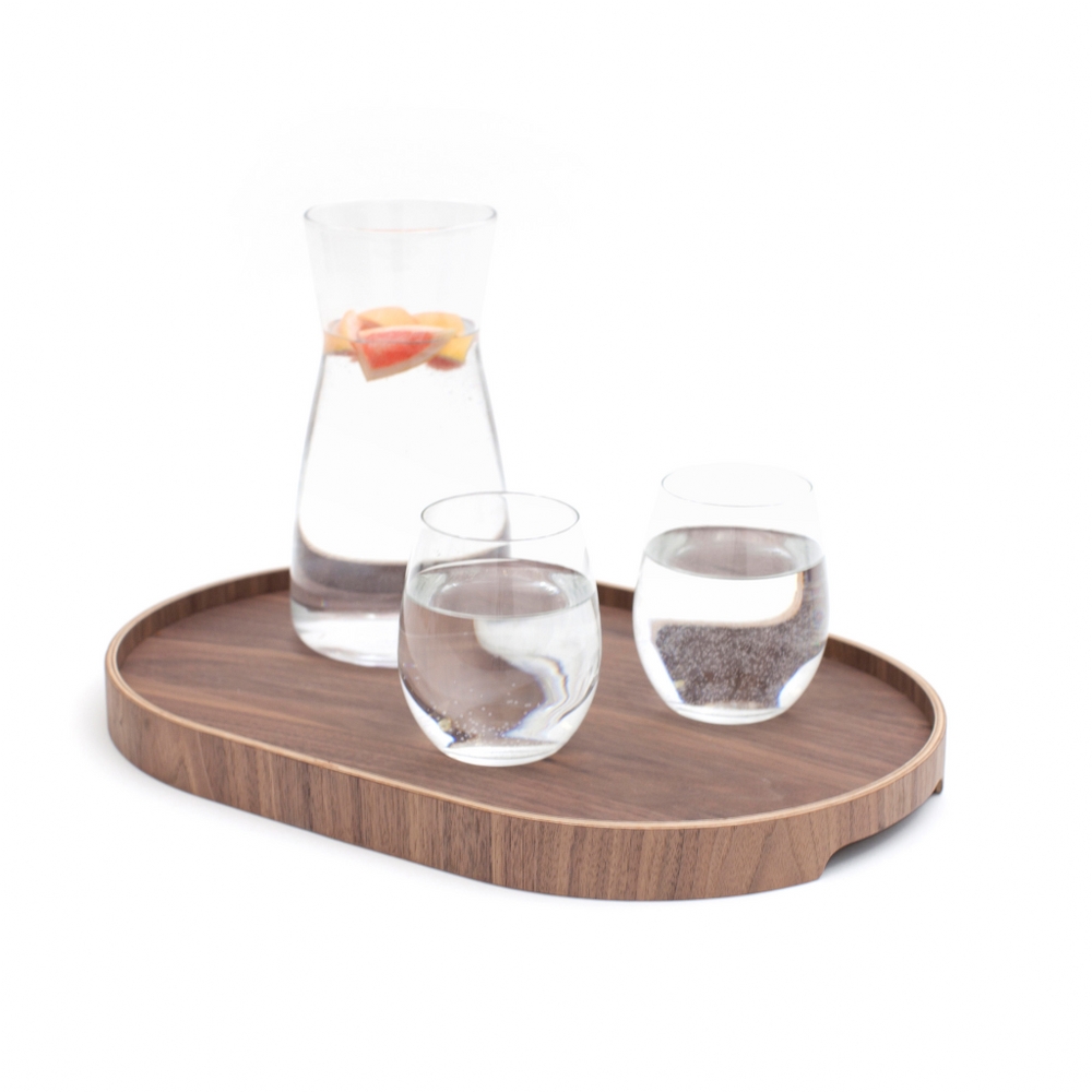Bosign CurveLine Walnut Serving Tray, Medium – Anti-Slip – image 6