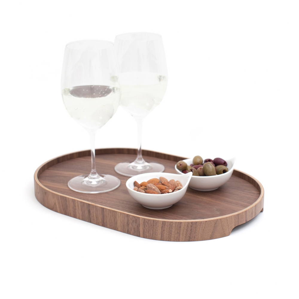 Bosign CurveLine Walnut Serving Tray, Medium – Anti-Slip – image 5
