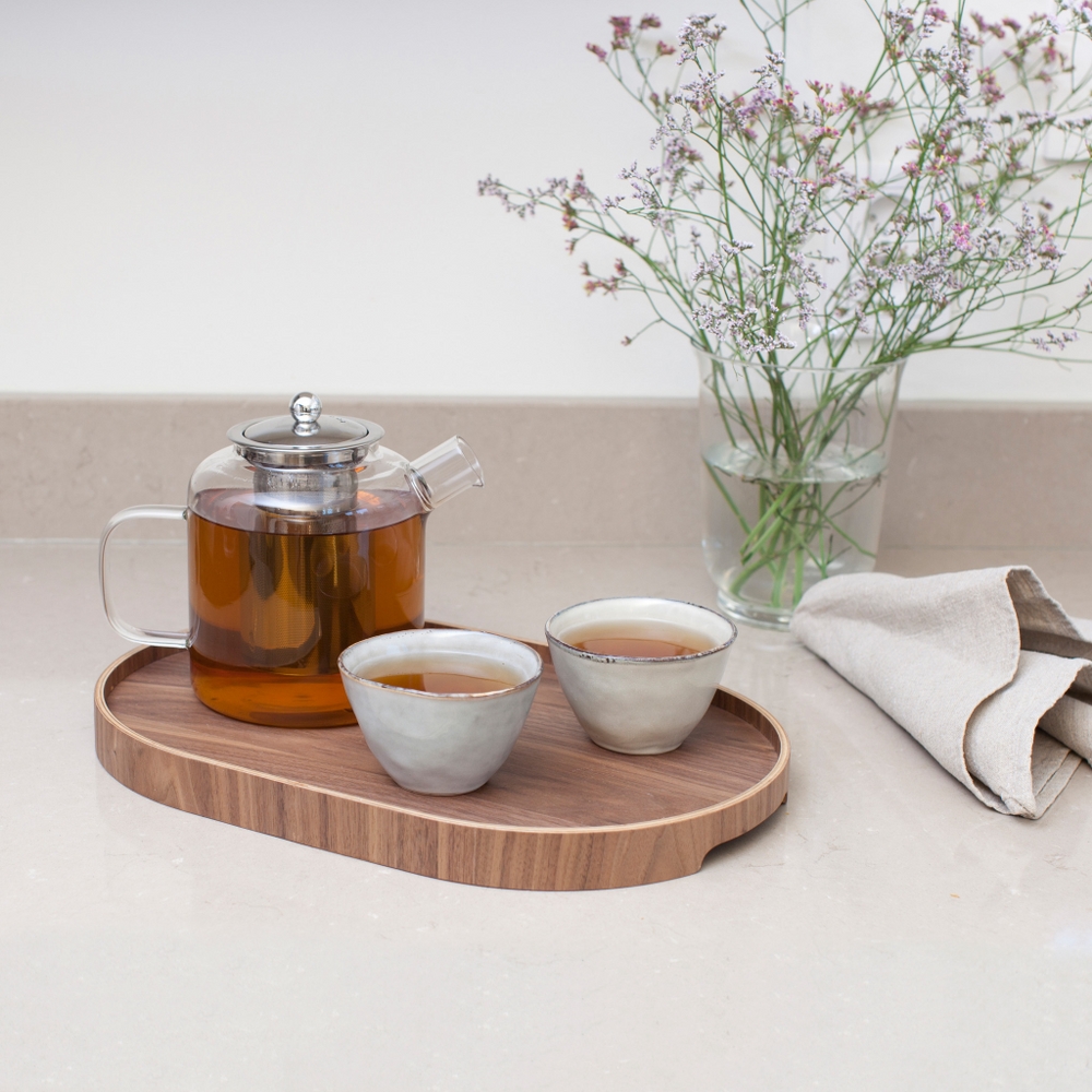 Bosign CurveLine Walnut Serving Tray, Medium – Anti-Slip – image 7