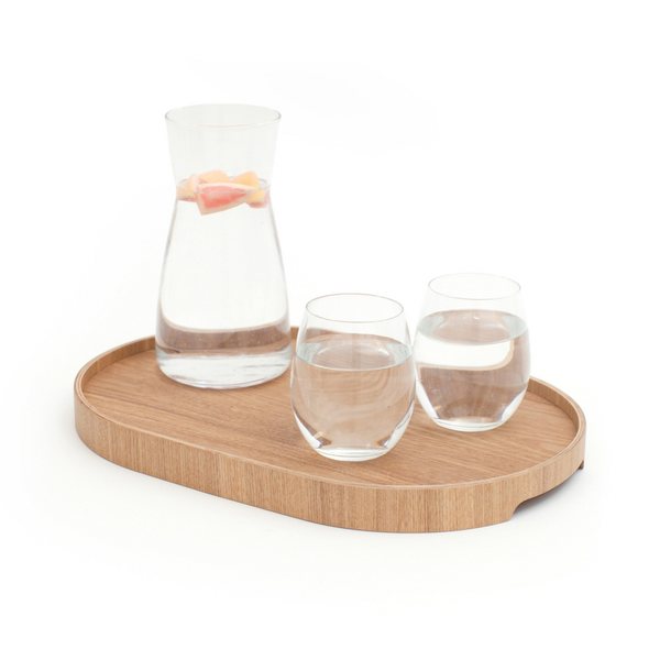 Bosign CurveLine Non-Slip Willow Wood Serving Tray – Medium