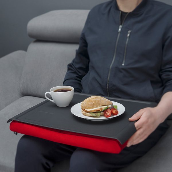 Bosign Large Cushioned Lap Tray – Black with Red Cushion