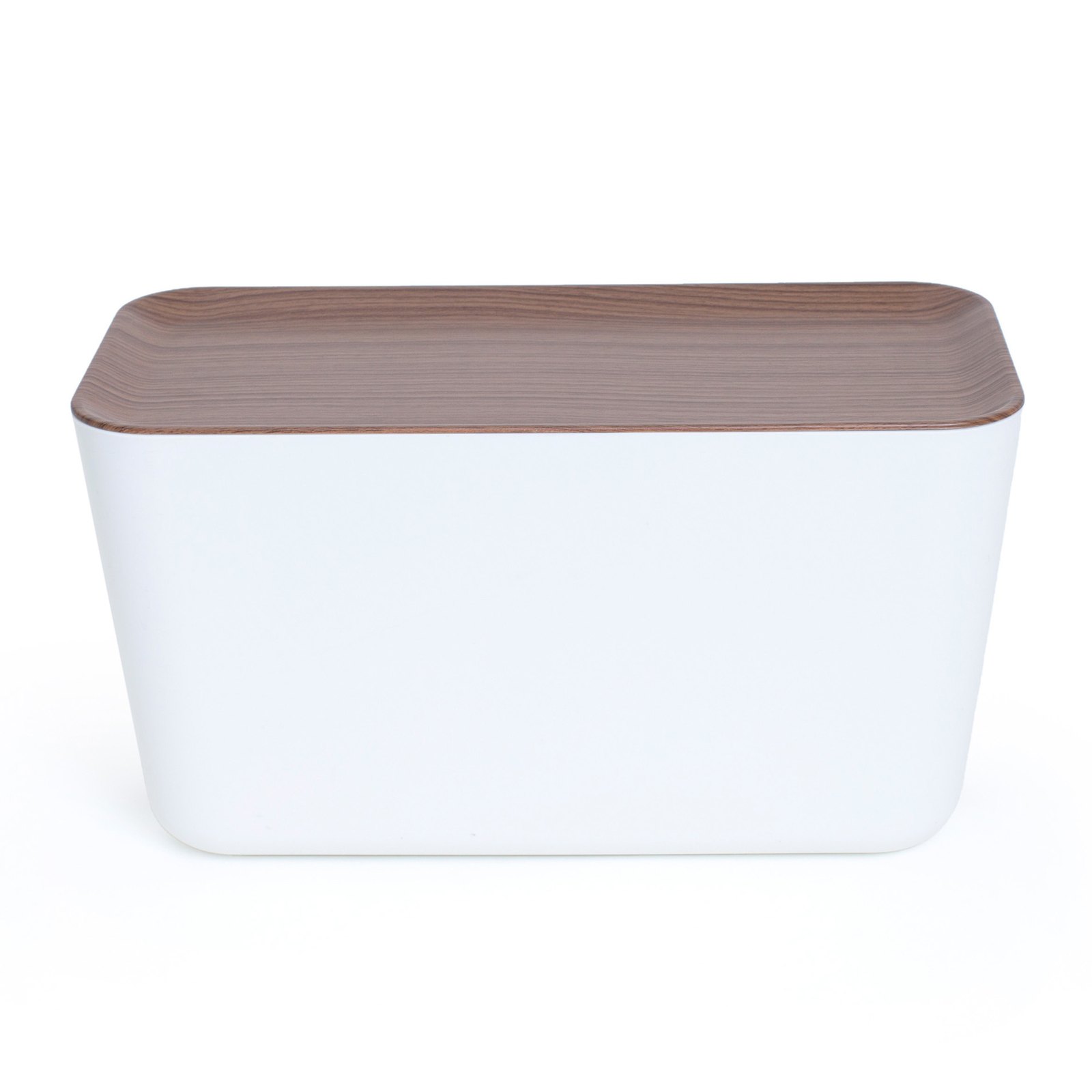 Bosign Hideaway Cable Management Box, XXL – White with Dark Wood Lid – image 2