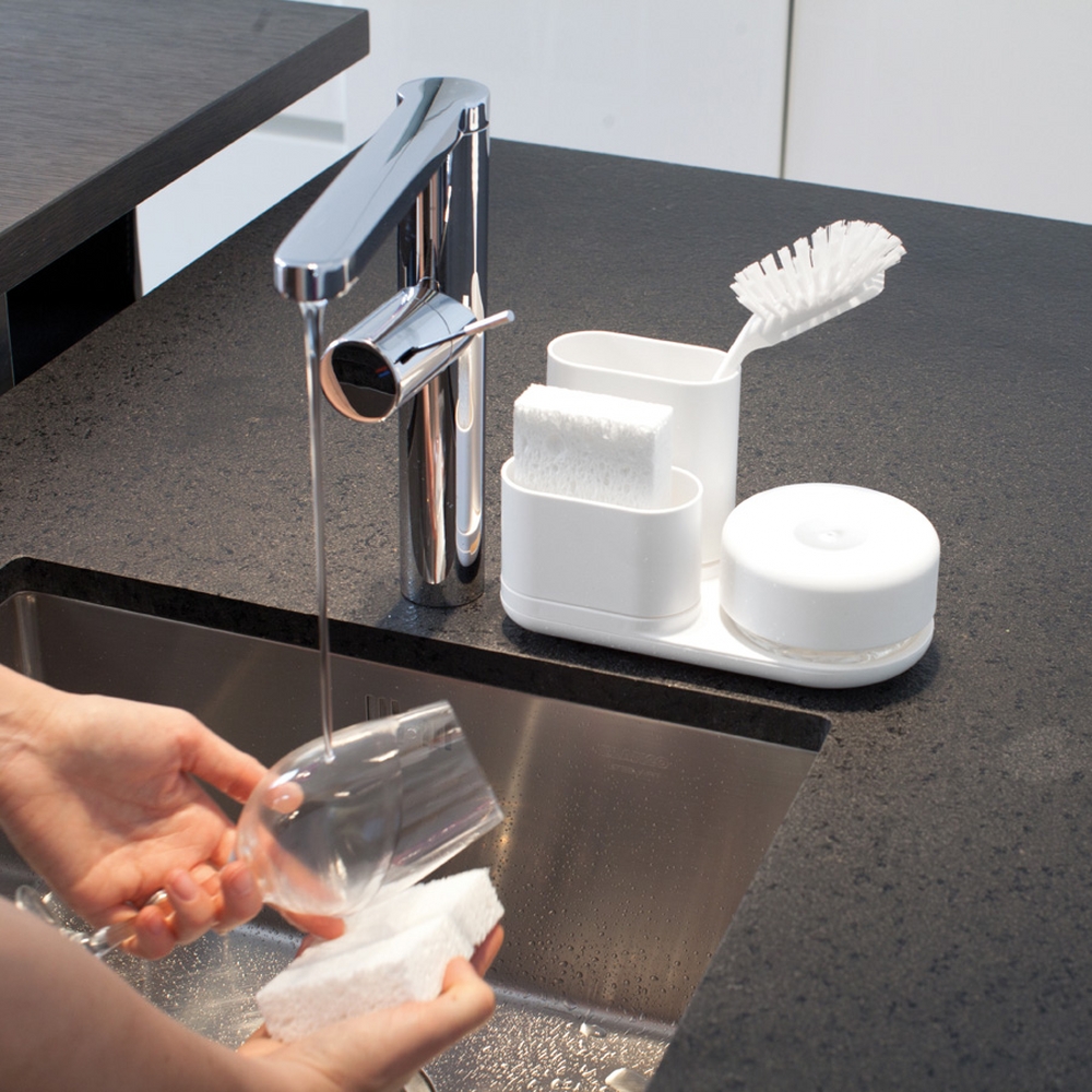 Bosign Do-Dish Sink Caddy with Washing-Up Liquid Dispenser – White – image 7