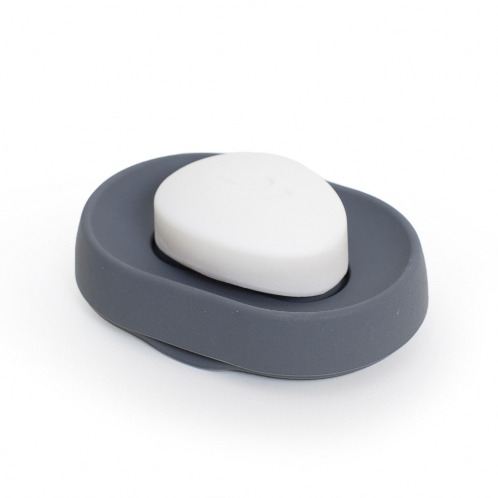 Bosign Flow Plus Oval Draining Soap Dish – Graphite Silicone – image 2