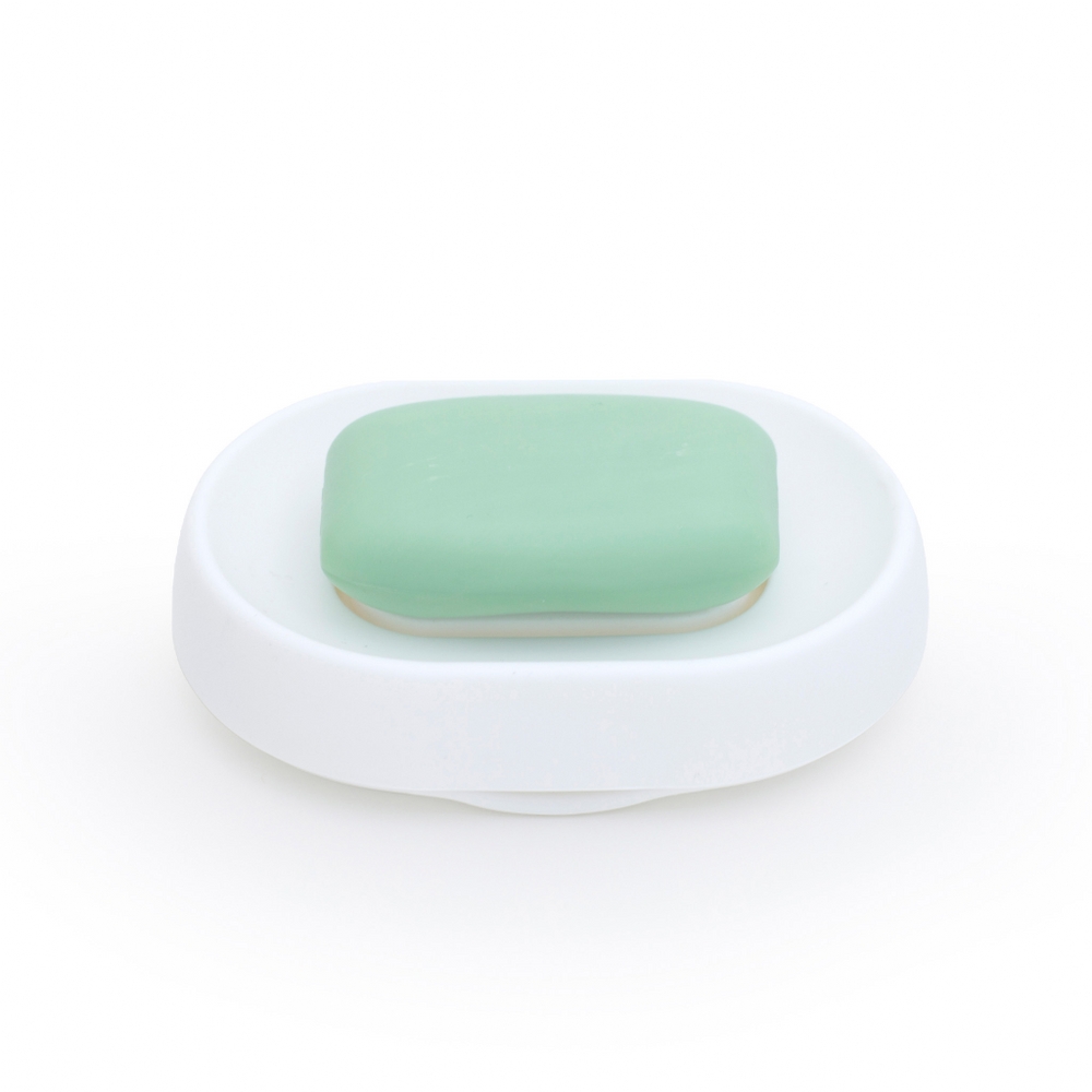 Bosign Flow Plus Oval Draining Soap Dish – White Silicone – image 3