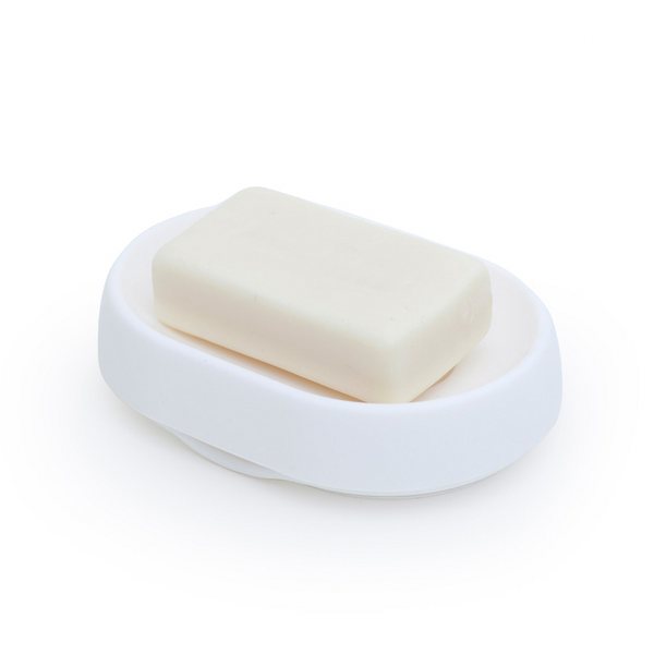 Bosign Flow Plus Oval Draining Soap Dish – White Silicone