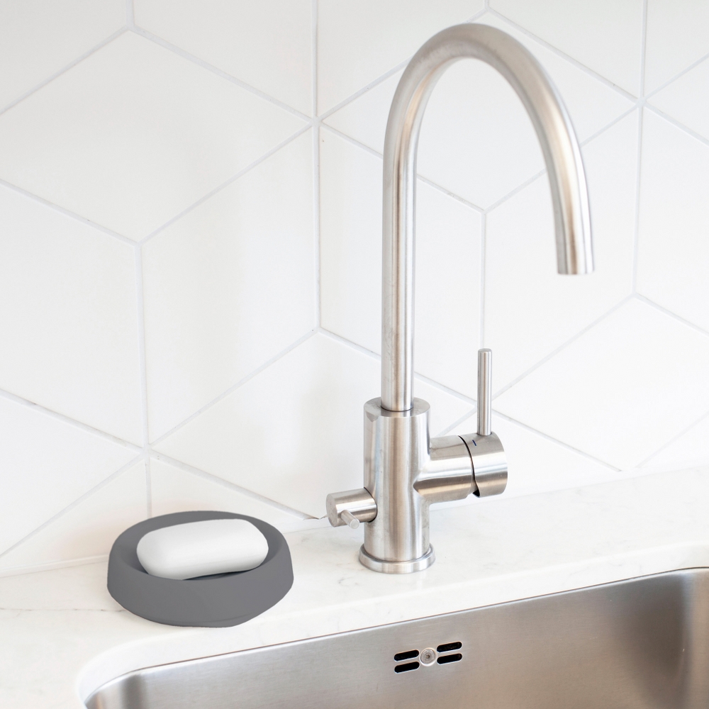 Bosign Flow Plus Round Draining Soap Dish – Graphite Silicone – image 5