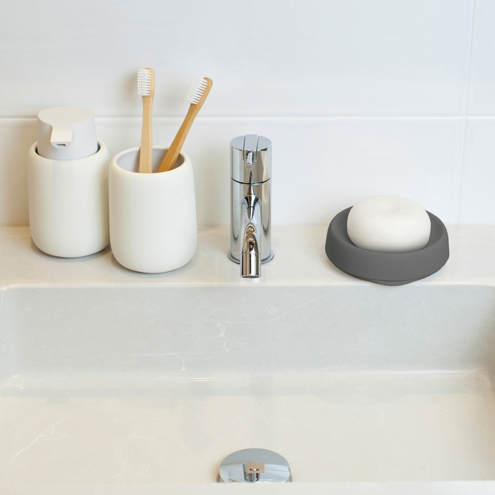 Bosign Flow Plus Round Draining Soap Dish – Graphite Silicone – image 4