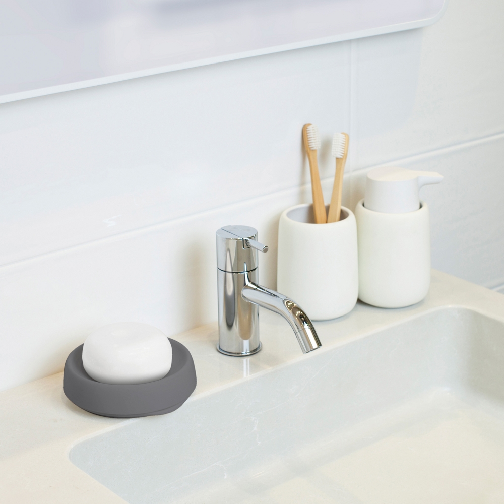 Bosign Flow Plus Round Draining Soap Dish – Graphite Silicone – image 6