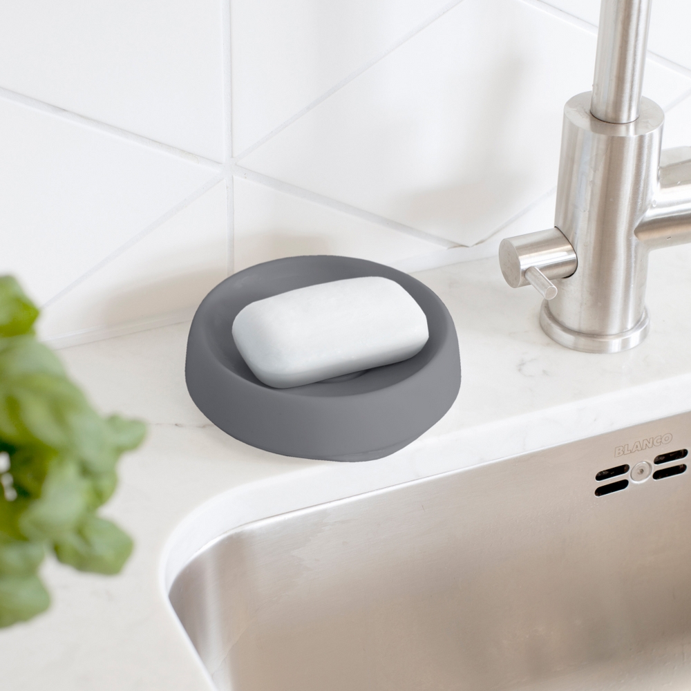 Bosign Flow Plus Round Draining Soap Dish – Graphite Silicone – image 3
