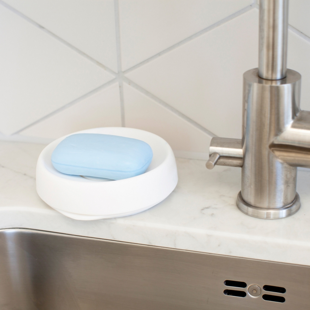 Bosign Flow Plus Round Draining Soap Dish – White Silicone – image 5