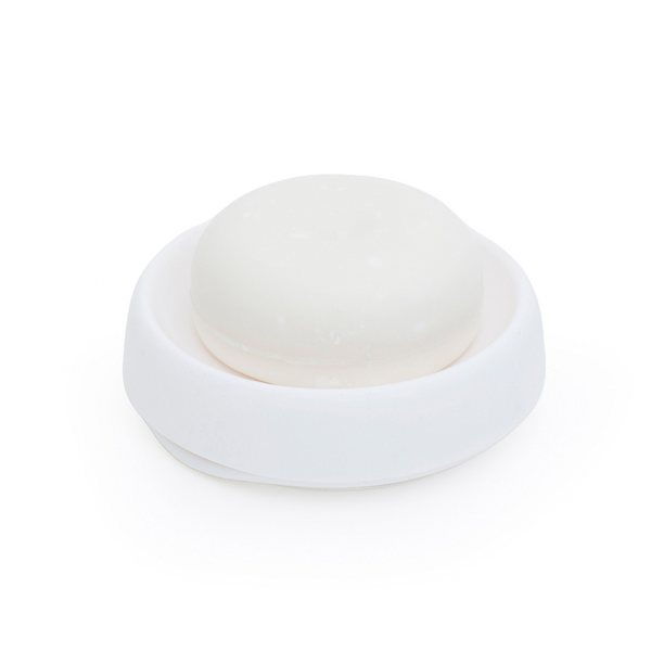 Bosign Flow Plus Round Draining Soap Dish – White Silicone