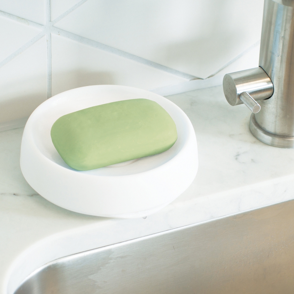Bosign Flow Plus Round Draining Soap Dish – White Silicone – image 4