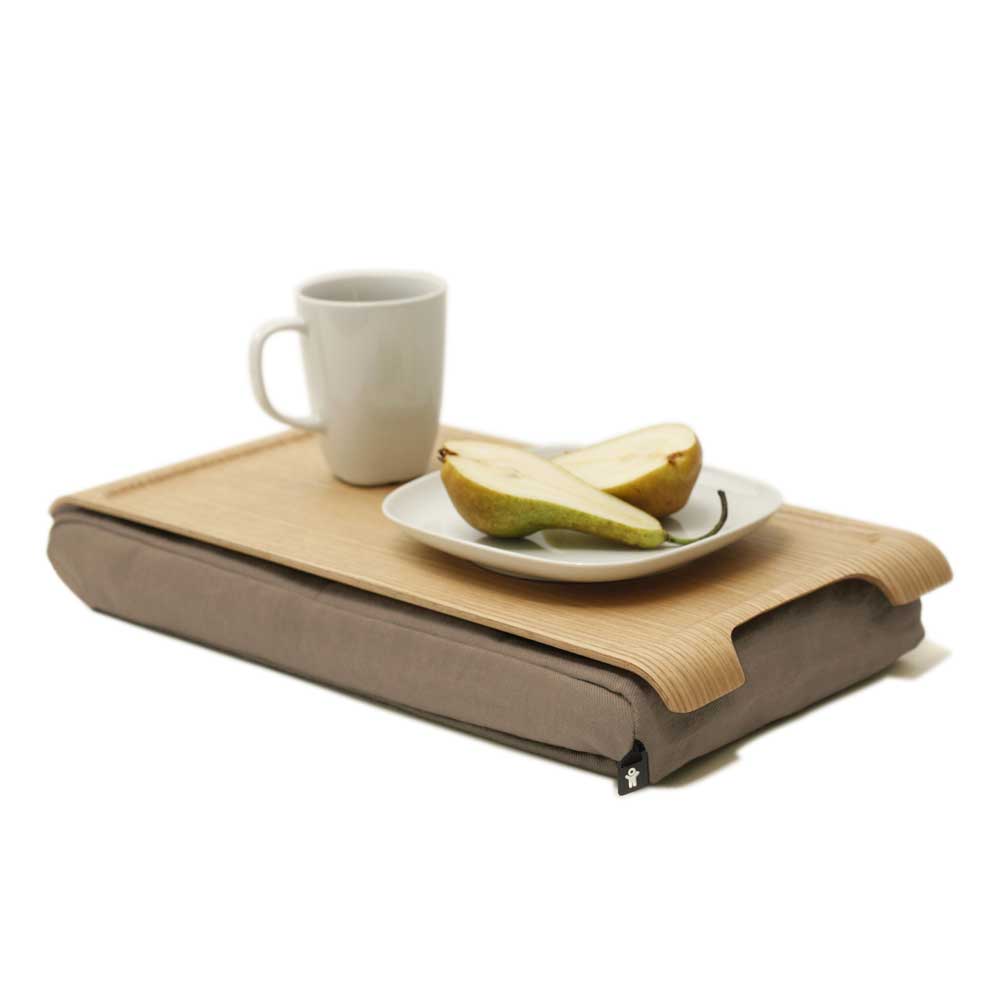 Bosign Mini Cushioned Lap Tray – Natural Wood with Brown Cushion – image 2