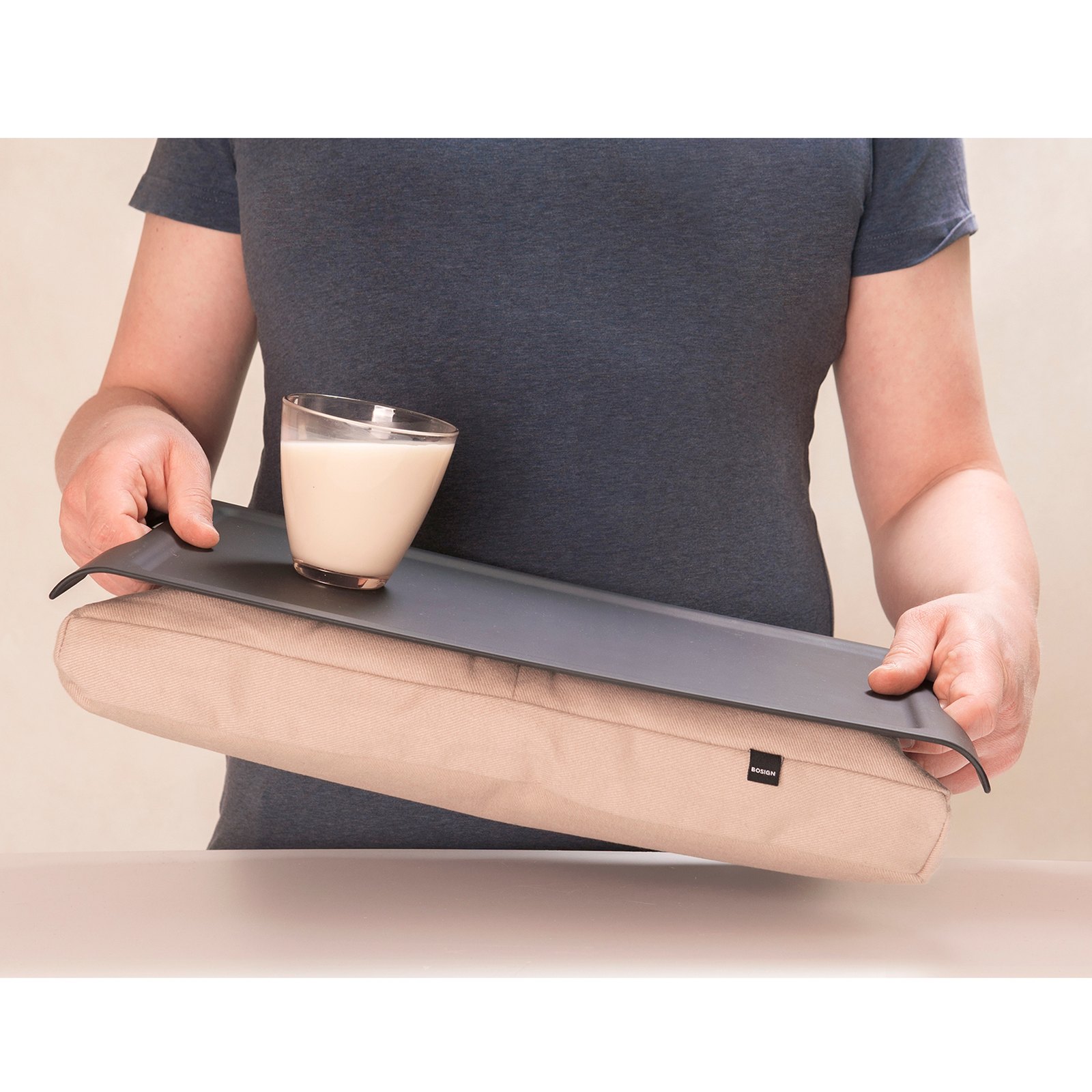 Bosign Mini Cushioned Lap Tray – Black with Natural Cushion – image 3