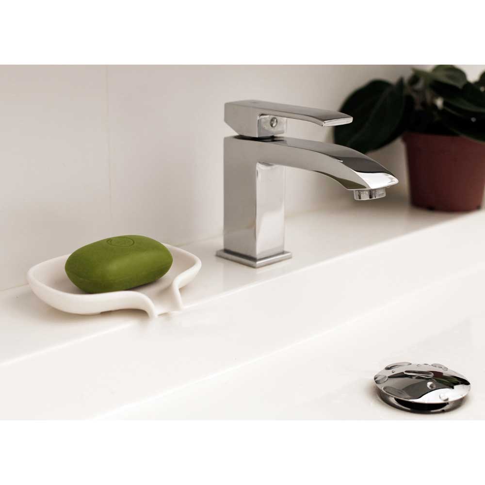 Bosign Flow Draining Soap Dish, Large – White Silicone – image 4