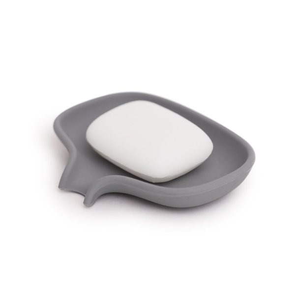 Bosign Flow Draining Soap Dish, Large – Grey Silicone