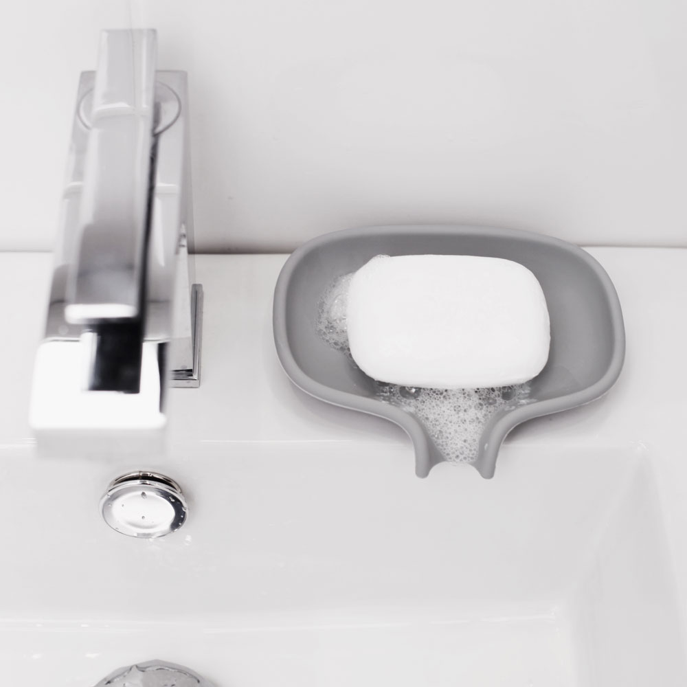 Bosign Flow Draining Soap Dish, Large – Grey Silicone – image 4