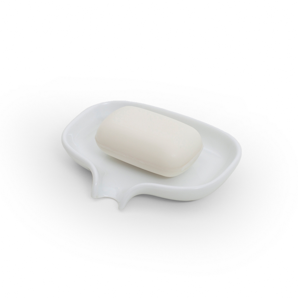 Bosign Flow Draining Soap Dish, Large – White Porcelain – image 2