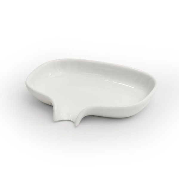 Bosign Flow Draining Soap Dish, Large – White Porcelain