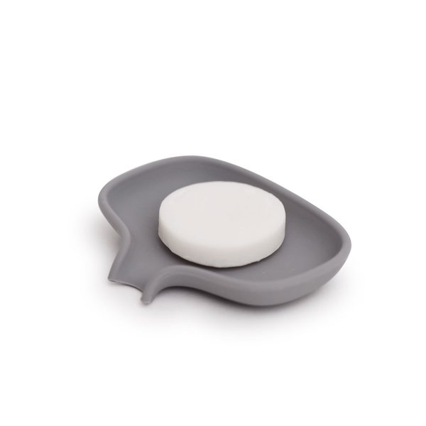 Bosign Flow Draining Soap Dish, Small – Grey Silicone