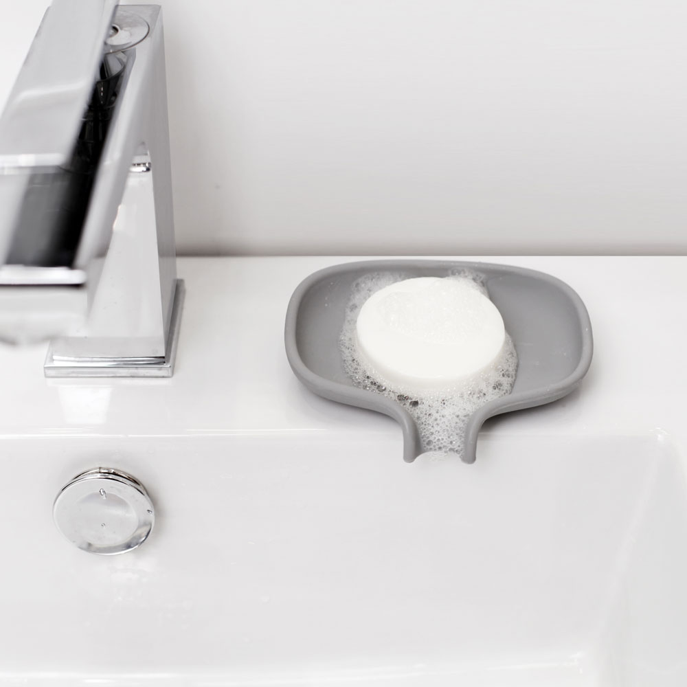 Bosign Flow Draining Soap Dish, Small – Grey Silicone – image 3