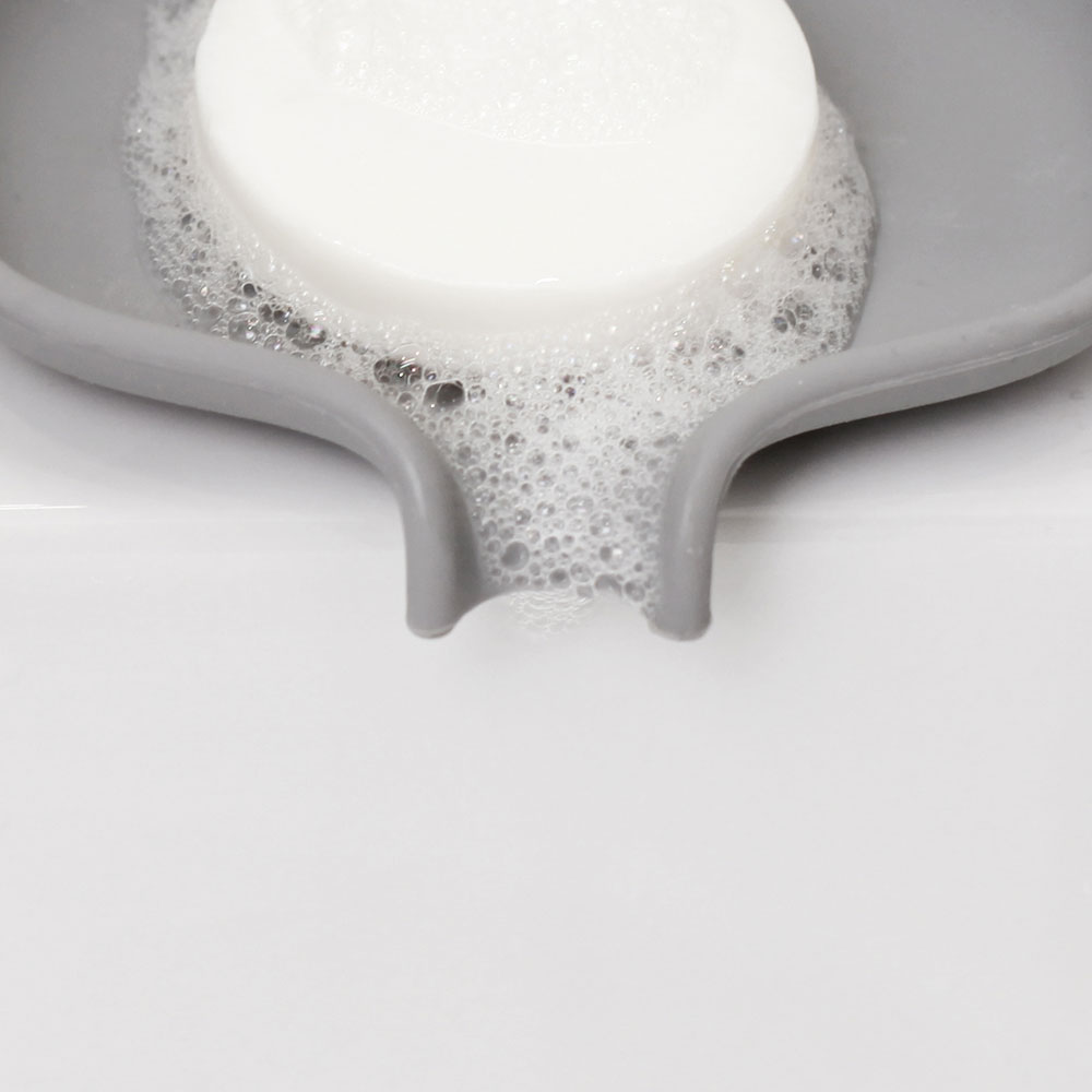 Bosign Flow Draining Soap Dish, Small – Grey Silicone – image 4
